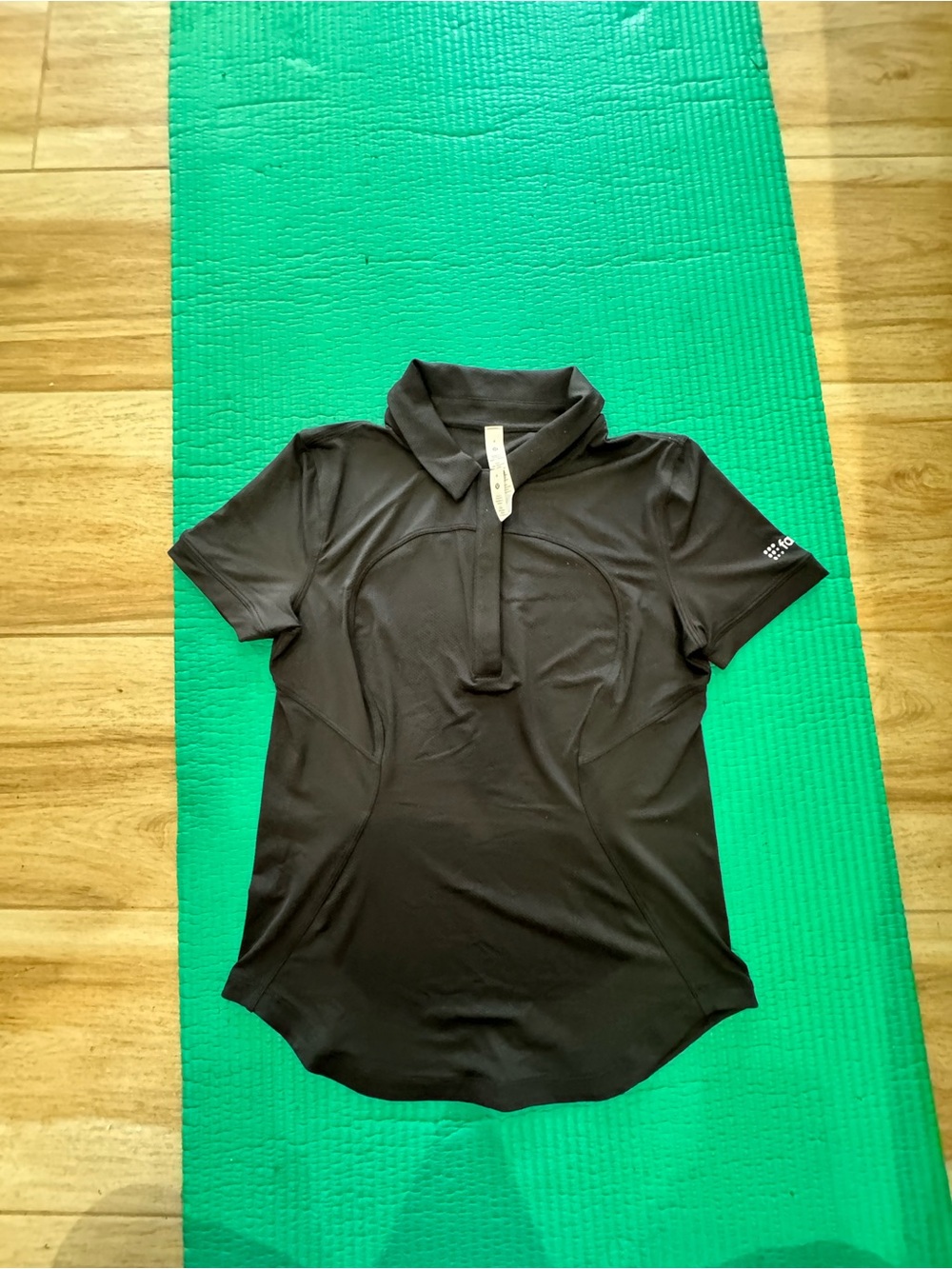 lululemon athletica Black Short-Sleeve Polo Top